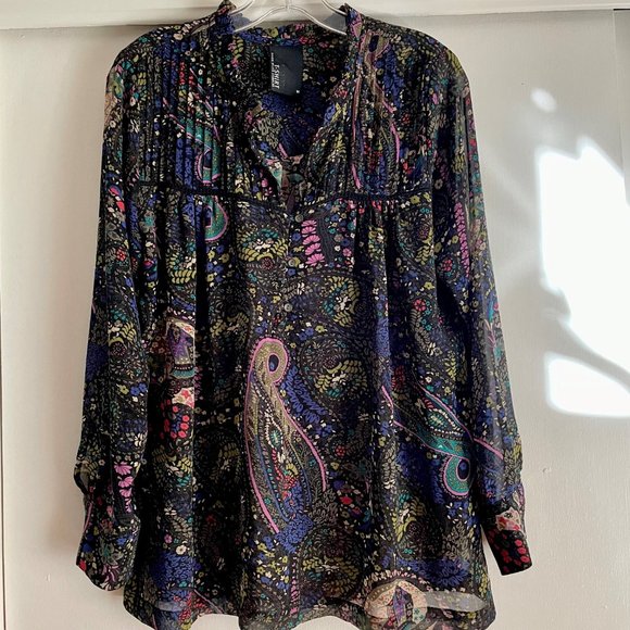 Anthropologie Tops - Anthropologie Dolan Odessa Long Sleeve Paisley Floral Peasant Boho Blouse Top M